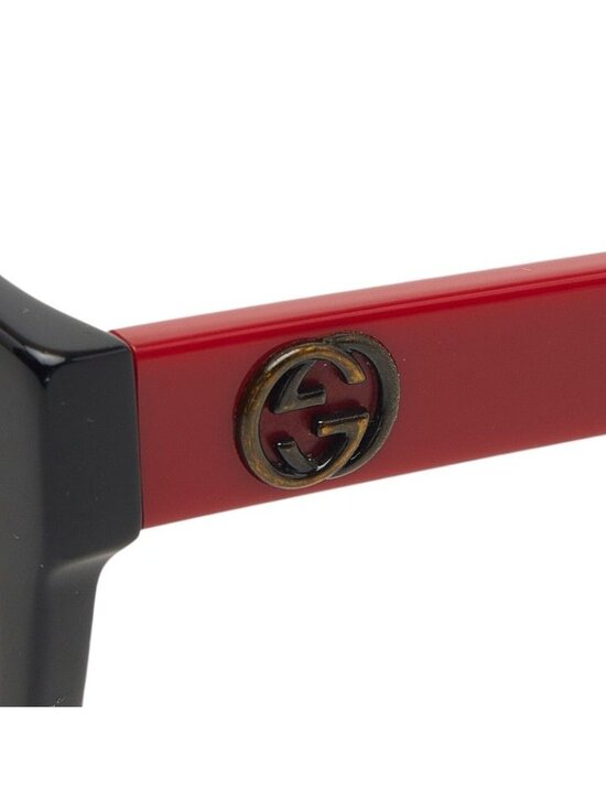 Gucci Interlocking Sunglasses Red Black Bicolor Acetate Eyewear main image 4